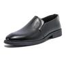 Men's Trendy Korean Style Black Leather Shoes - Breathable Casual and Formal Round Toe Design