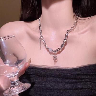 Diamond-encrusted Star Necklace Female Light Luxury Ins Hip-hop Tide Collarbone Chain Original Accessories