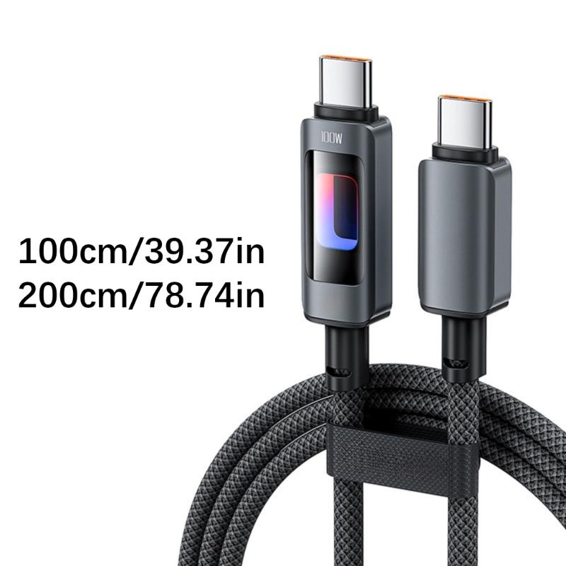 100W Super Fast Charging Type C Data Cable Aluminum Alloy for Rapid Device Power and Use in Daily Life