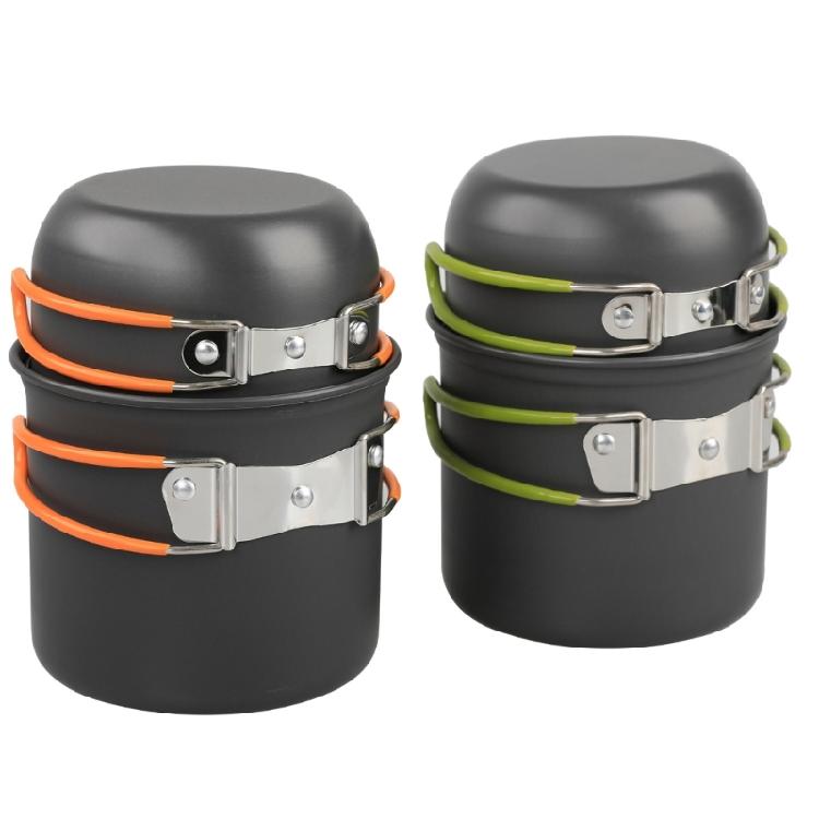 Portable Camping Cooking Utensil with Folding Handle Outdoor Tableware Pot Backpacking Pots and Pans Easy to Use