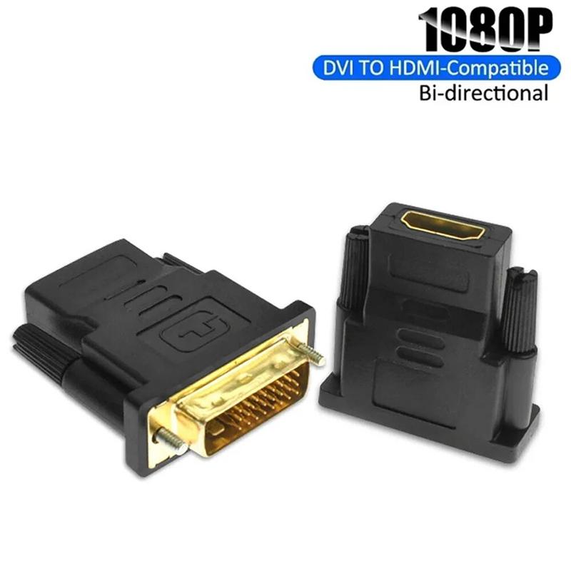 HDMI-compatible To DVI Adapter Plated Plug DVI To HDMI-compatible DVI Male To Female Bi-directional Connector For HDTV Projector