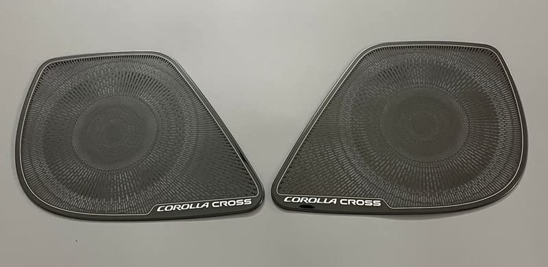 MEKOMEKO Stainless Steel Speaker Covers for the New Toyota Corolla Cross (September 2021 and later), 4-Piece Set, Black, CRS-YXKB