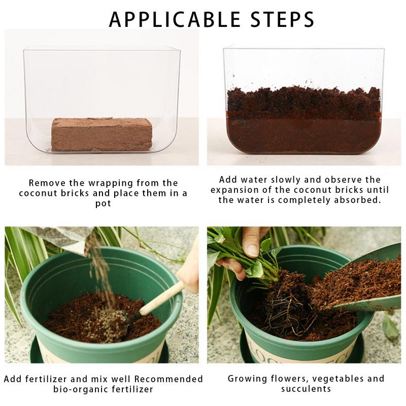 Coco Peat For Plants Coco Soil Coir Brick Compressed Soil Coco Fiber Husk Potting Mix Substrate Potting Soil For Indoor Plants &