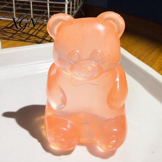 Anxiety Relief Toy Clear Bear Squeeze Stress Shape TPR Sugar Ball Sensory Soft Stretchy Decompression Fidget