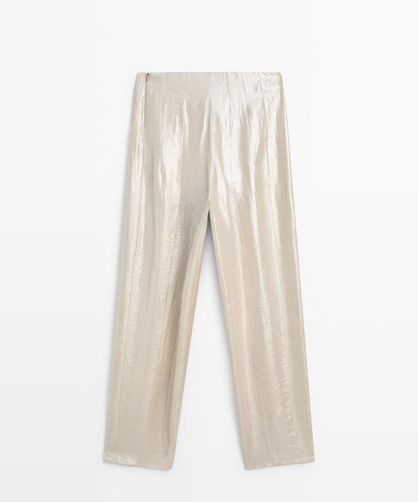 Masimodutti Linen Metallic Fluid Pants
