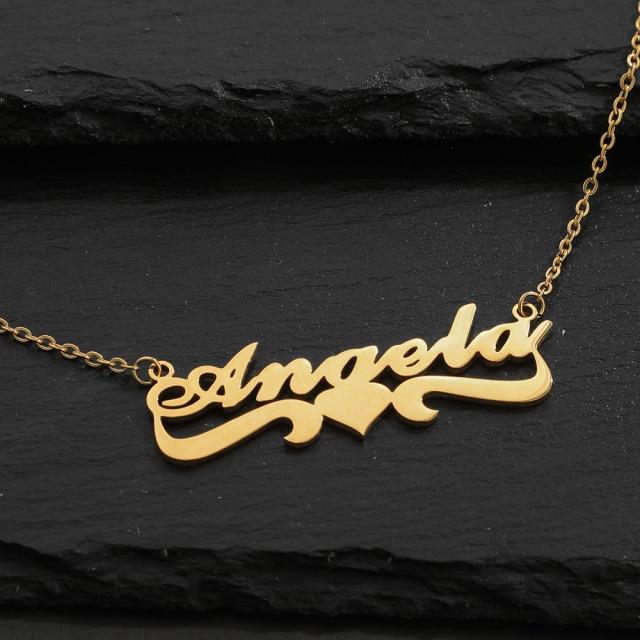 Personalized Custom Handwritten Name Necklace Art Signature Nameplate Necklace Unique Memorial Jewelry For Men Women Handwritten