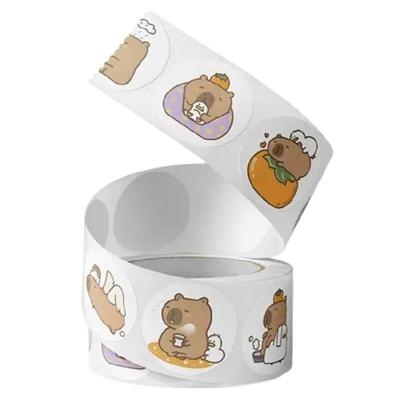Capybara Sticker Labels Decorative Sticker Reward Sticker Animal Label Sticker Round Sticker for Envelopes