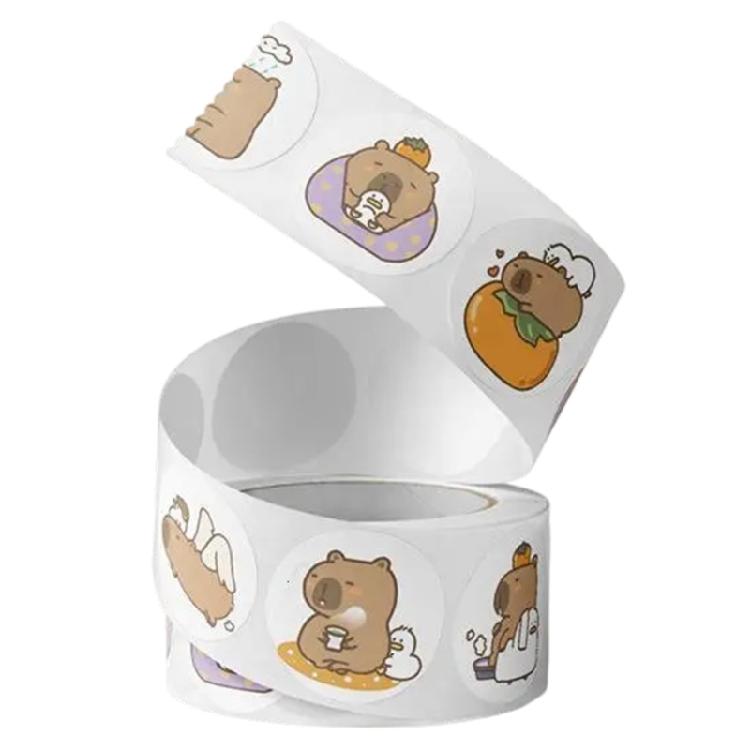 Capybara Sticker Labels Decorative Sticker Reward Sticker Animal Label Sticker Round Sticker for Envelopes