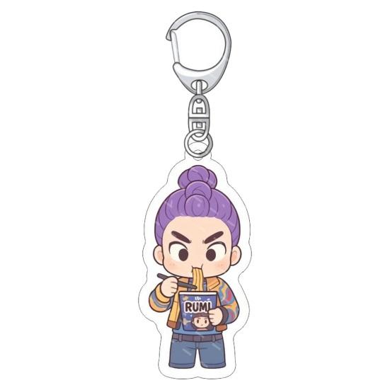 Keychain Pendant 3D Idol Group Design Portable Acrylic Keychain with Metal Lobster Clasp Waterproof Scratch-Proof Key