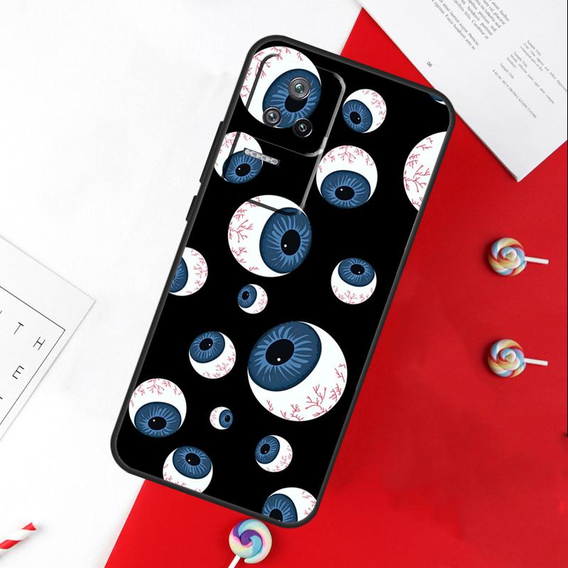 Crazy Eyeball Pattern Cover For Xiaomi 14 Ultra 15 13 11T 12T 13T 14T Pro POCO X7 Pro X3 X5 X6 M6 F5 F6 Pro Case