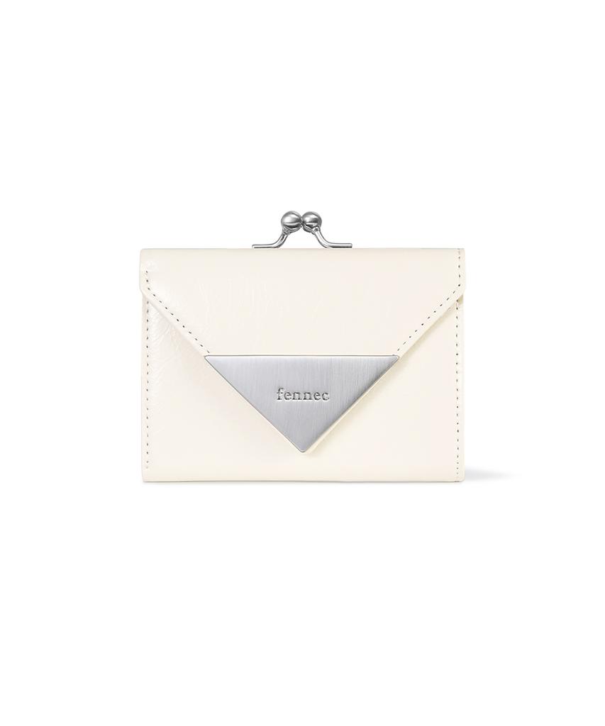 Fennec Crinkle Triangle Frame Wallet - Vanilla