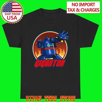 Gigantor Japanese Cartoon Black T-Shirt Tee Top Unisex