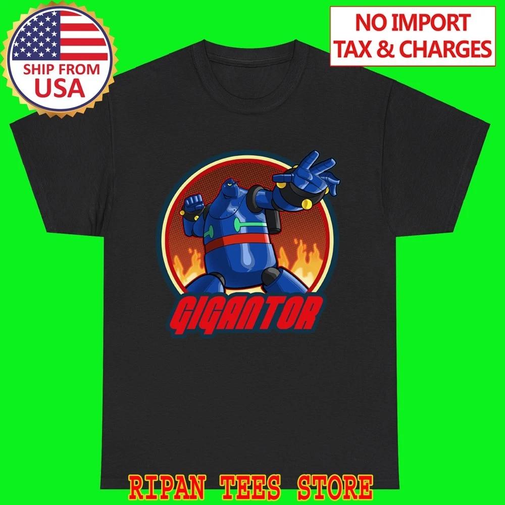Gigantor Japanese Cartoon Black T-Shirt Tee Top Unisex 2XL