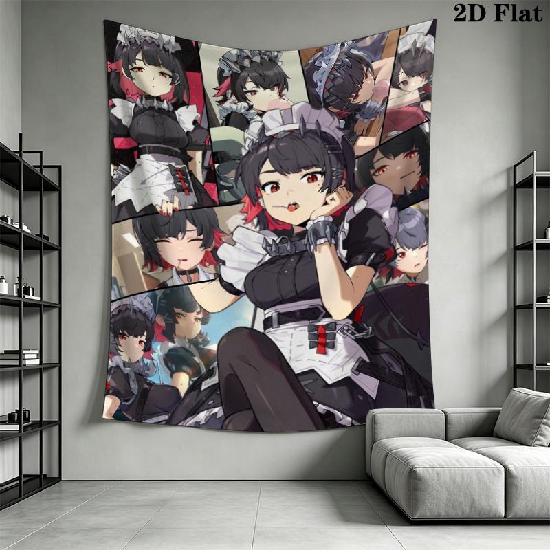 Zenless Zone Zero Wall Tapestry Aesthetic Wall Hanging Printed Fabric Blanket Decorative Tapestries for Bedroom Living Room Home Decor