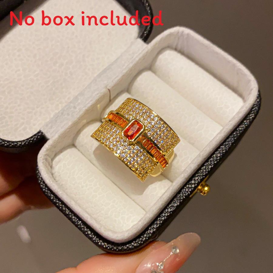 Retro Artistic Copper Ring With Zircon Stones For Womens Fashion Jewelry