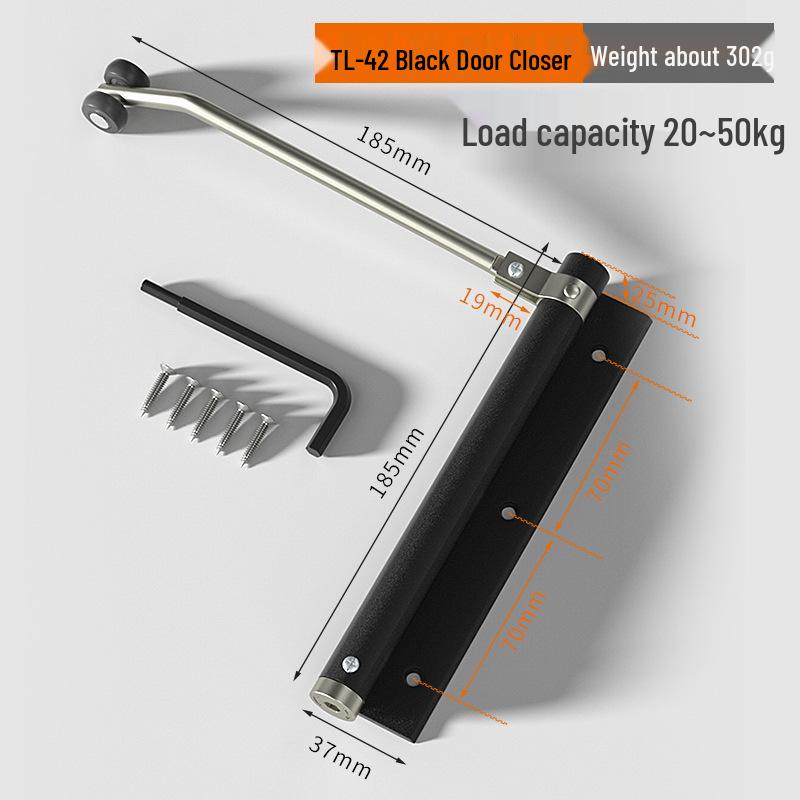 Aluminum Alloy Hydraulic Buffer Fireproof Door Closer for Silent Double Swing and Anti-theft Doors.