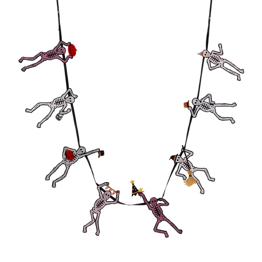 Halloween-themed decorative garland featuring fun patterns; suitable for indoor and outdoor holiday party decorations