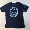 Camiseta Spitfire para Hombre Talla Mediana Negra Gráfico Bighead Manga Corta Unisex para Skate