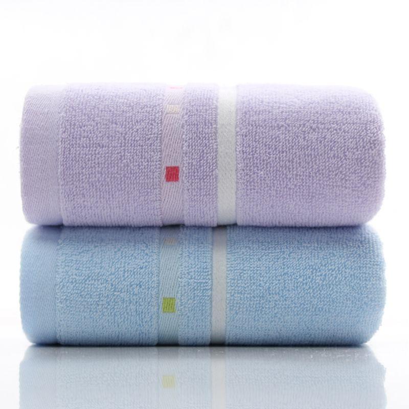 

2 полотенца, лицевые полотенца из чистого хлопка, подходят для взрослых для душа, милые студентки для впитывания воды и не линяют Blue + Purple
