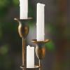 Industrial 5-Arm Candle Holder, Antique Faux Copper Candelabra, Distressed Brass Centerpiece for Home Decor, Rustic Table Decor