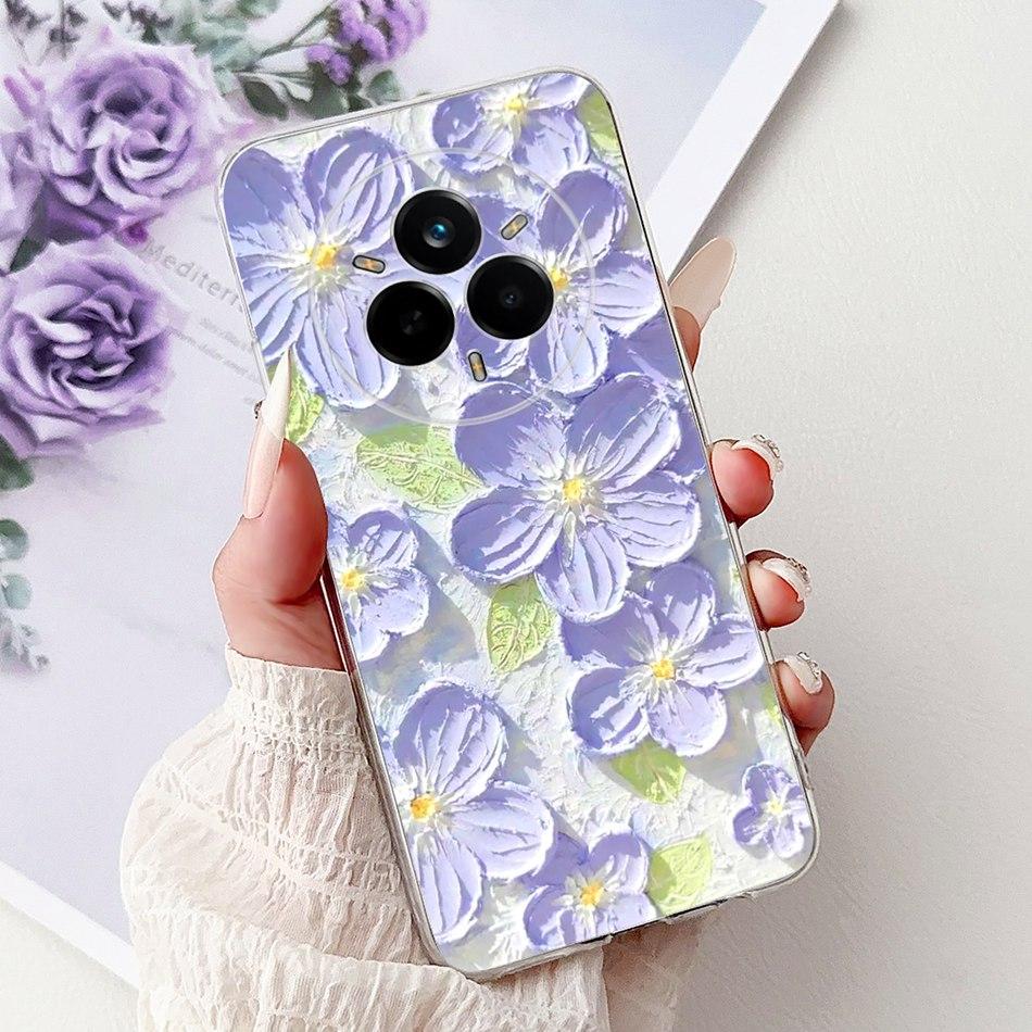 For Realme 14 Pro 14Pro+ Elegant Floral Cat Printed Phone Case For Realme 14 Pro Plus 14Pro 5G Soft Silicone TPU Cases