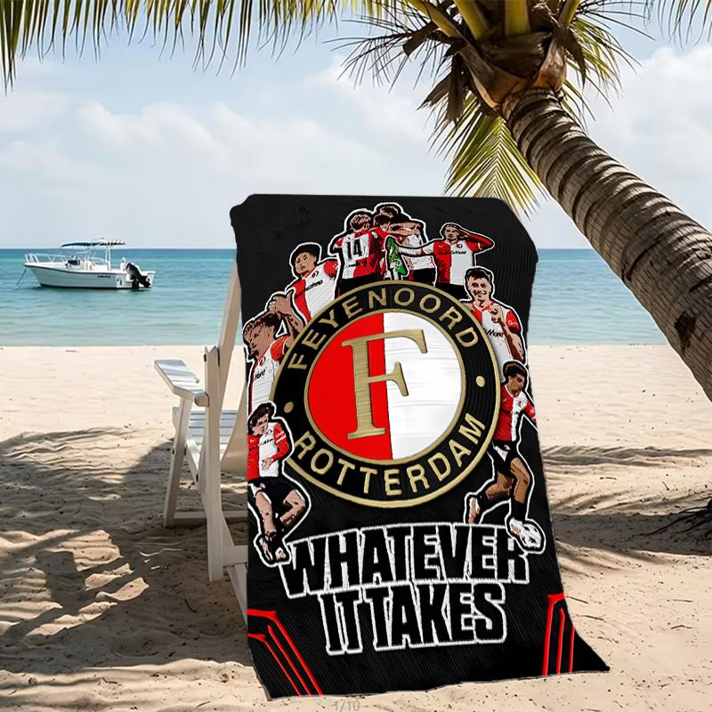 Beach Towel with Feyenoord Rotterdam logo Pattern - soft,absorbent,machine washable Lightweight&Modern,swimming,Travel Essentials