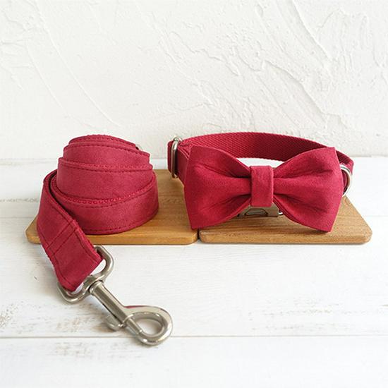 MUTTCO Dog Collar & Leash Set with Bowknot for Teddy - UDC-020 XS