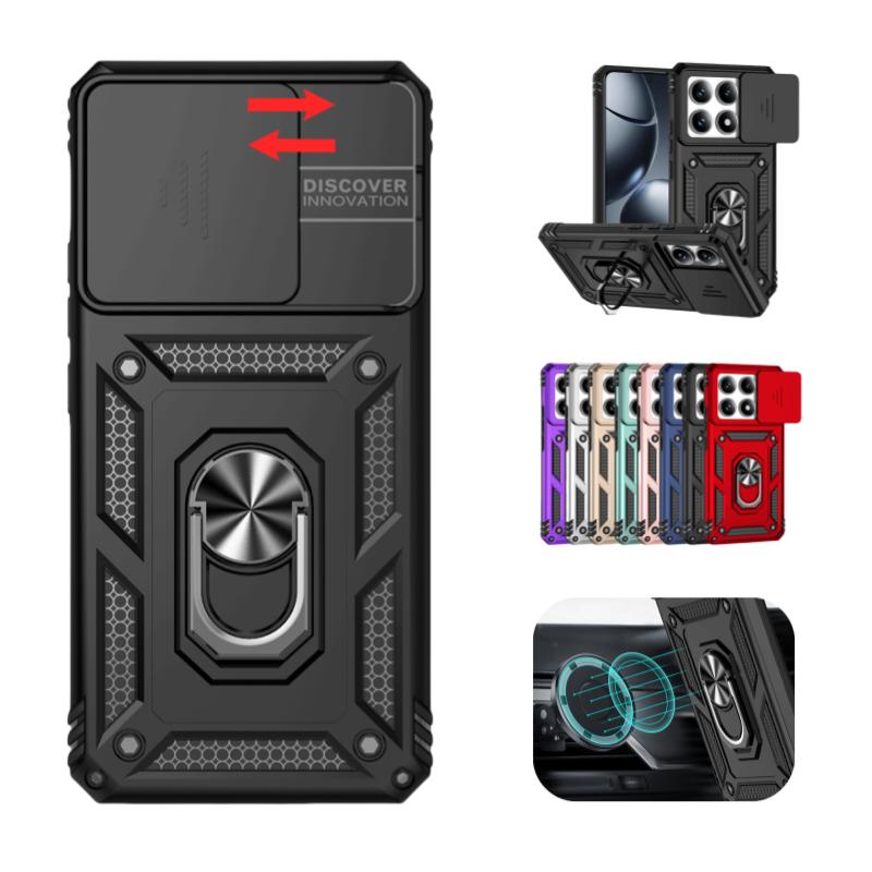 Funda For Xiaomi 14T Pro Armor Car Magnetic Ring Case For Mi 14T Mi14T Xiaomi14T 14 T Pro 14TPro 5G Slide Lens Protection Cover