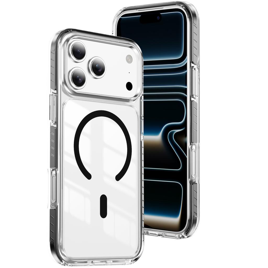 Compatible with iPhone 18 Pro Max Magnetic Phone Case, Dual-color Transparent iPhone 17 Drop-resistant and Non-yellowing Soft Case