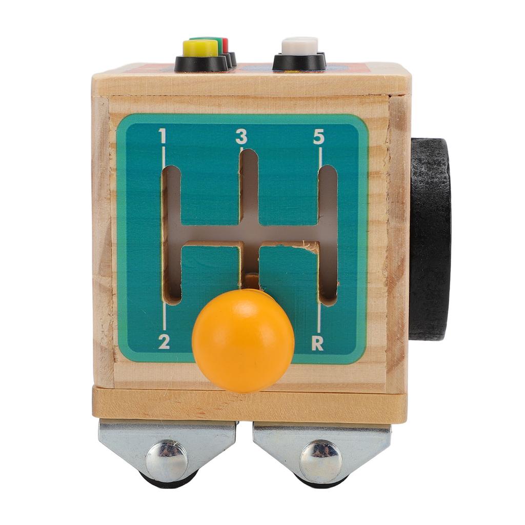 Wooden Activity Cube Board Educational Bus Shape Electronic Switch Simulation Sensory Baby Toy