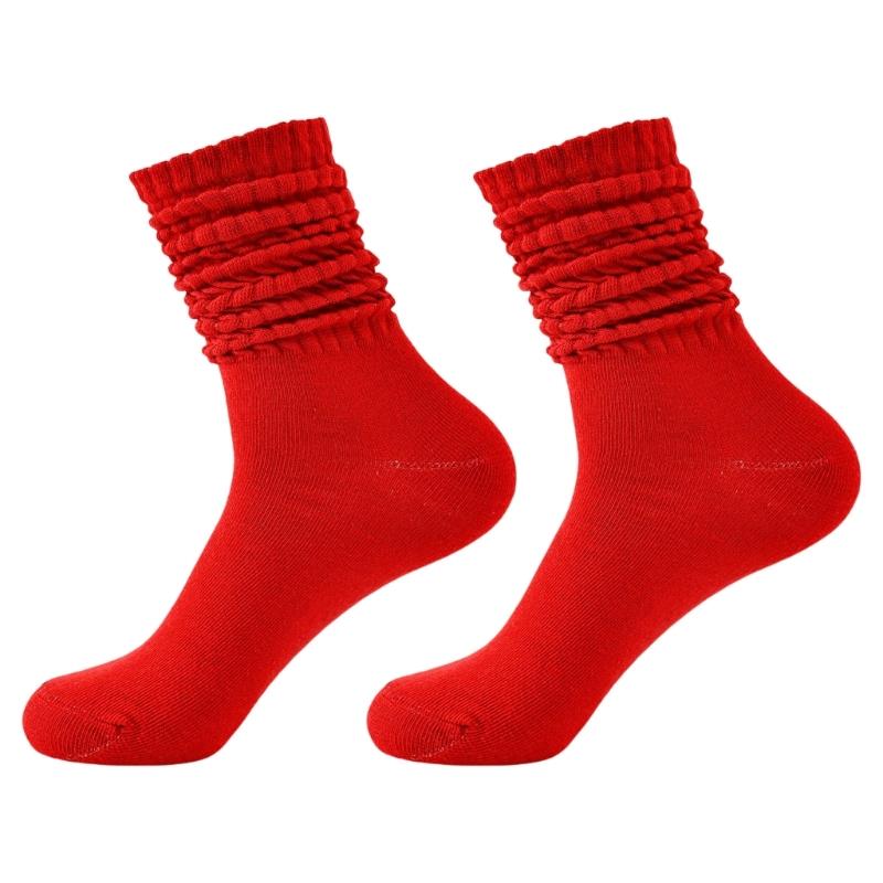 Calf Socks Slouch Socks Scrunch Stacked Socks Ribbed Knit Scrunchie Boot Socks for Women Girls