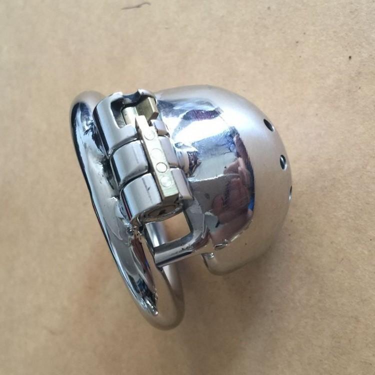 Dispositivo di castità maschile in acciaio inossidabile, gabbia per gallo super piccola, cintura di castità con anello per gallo con blocco del pene S027