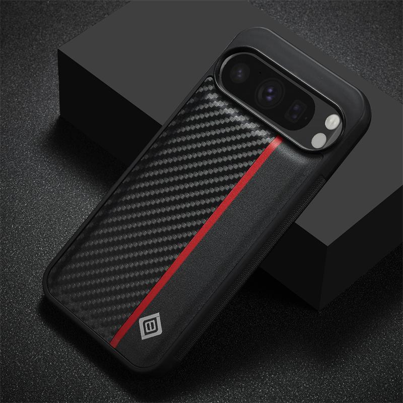 Funda de Teléfono de Cuero de Fibra de Carbono Ultradelgada Para Google Pixel 10A 9 Pro XL 8 8A 8Pro 7 7Pro 7A Cubierta Trasera Funda de Teléfono a Prueba de Golpes
