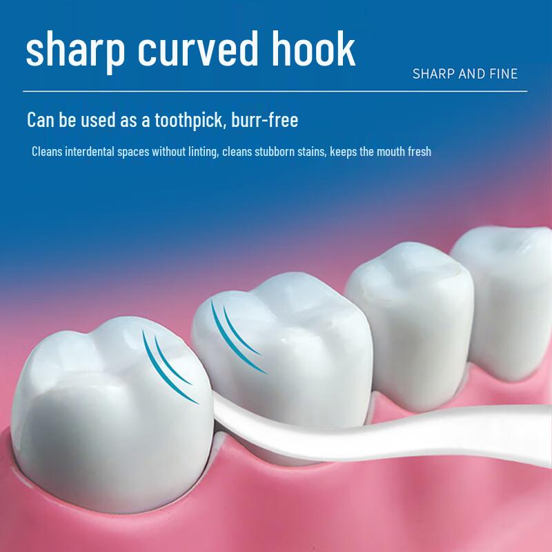 Jiamo Ultra-fine Bamboo Dental Floss Picks, 200 Count