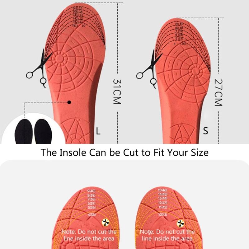 Winter Electric Heated Shoe Pads with Remote Control Rechargeable Foot Warmer Wireless Heated Insoles 3 Heat Settings
