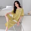 Pajamas Women's 1011 New Spring and Summer Thin Short-sleeved Large-size Cropped Pants Loungewear Modal Suit