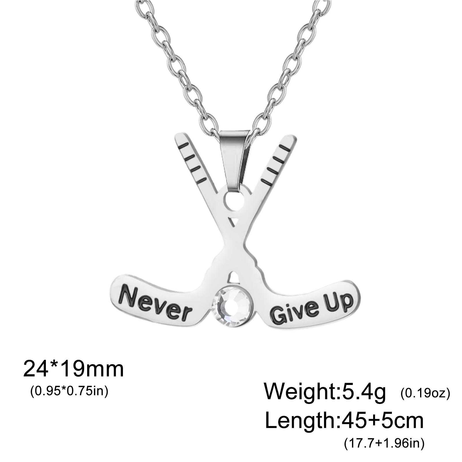 

Trend Hockey Stick Pendant Necklace for Women Men Stainless Steel Charm Choker Gold Plated Chain Jewelry Gifts For Hockey Fans