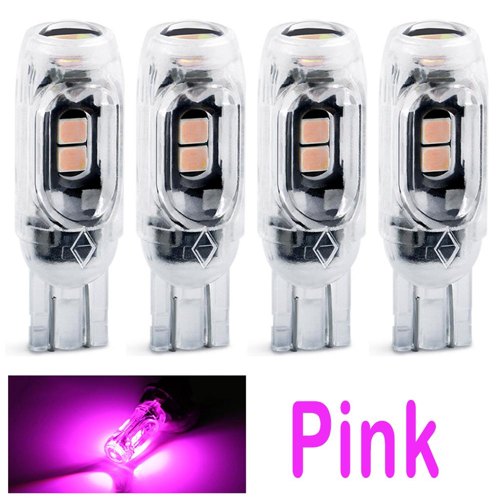 

4 ШТ. T10 Автомобильный Мотоциклетный Указатель поворота Светодиодный Сигнал Canbus 5SMD Маяк Габаритный свет Дневной свет для чтения Подсветка номерного знака розовый