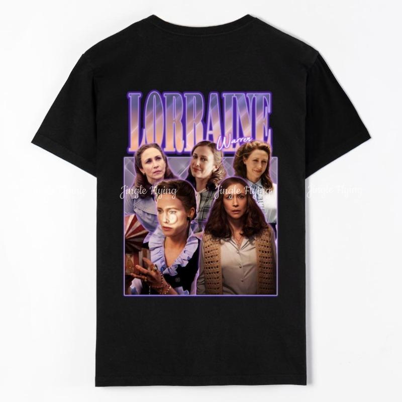 Horror Lorraine Warren Vera Farmiga Tee Short Sleeve Shirt Cotton The Conjuring T-Shirt