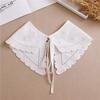 Big Lapel Doll Fake Collar for Women Flower Hollow Shawl Wrap Removable Detachable Female False Collar Sweater Decoration