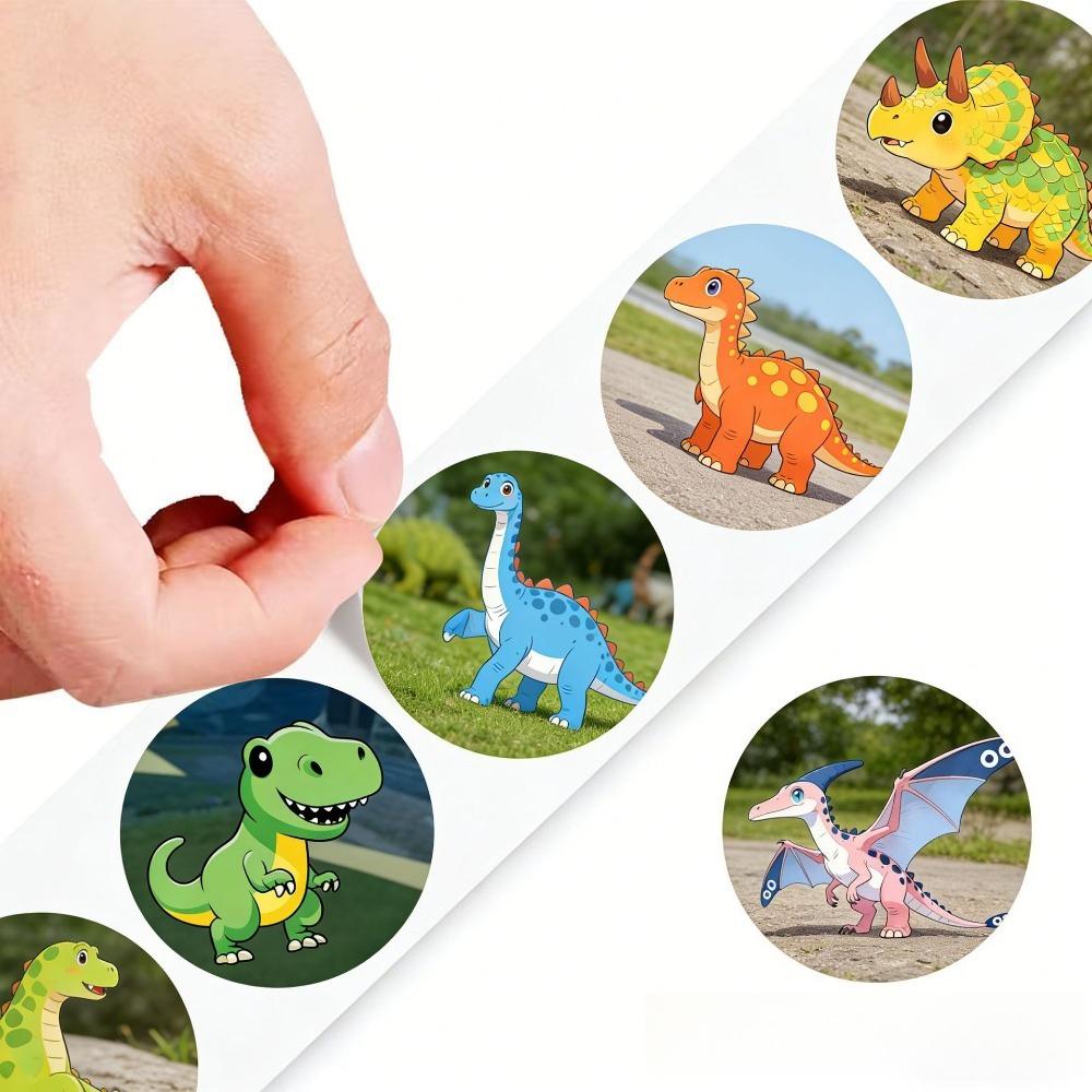 500 sheets/roll Cartoon dinosaur roll sticker Tape Envelope decorative sealing sticker Dinosaur sticker