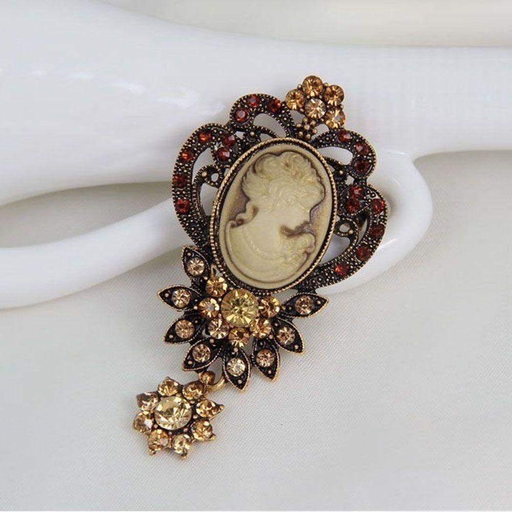 1PC Queen Rhinestone Boutonniere Vintage Fashion Accessories Brooch Pin Christmas Gift Jewelry