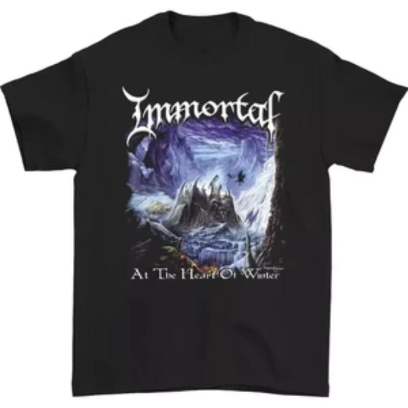 Unisexs Cotton Black Tshirt All Retro Tshirt Pattern Tshirt Vtg Immortal At The Heart of Winter S