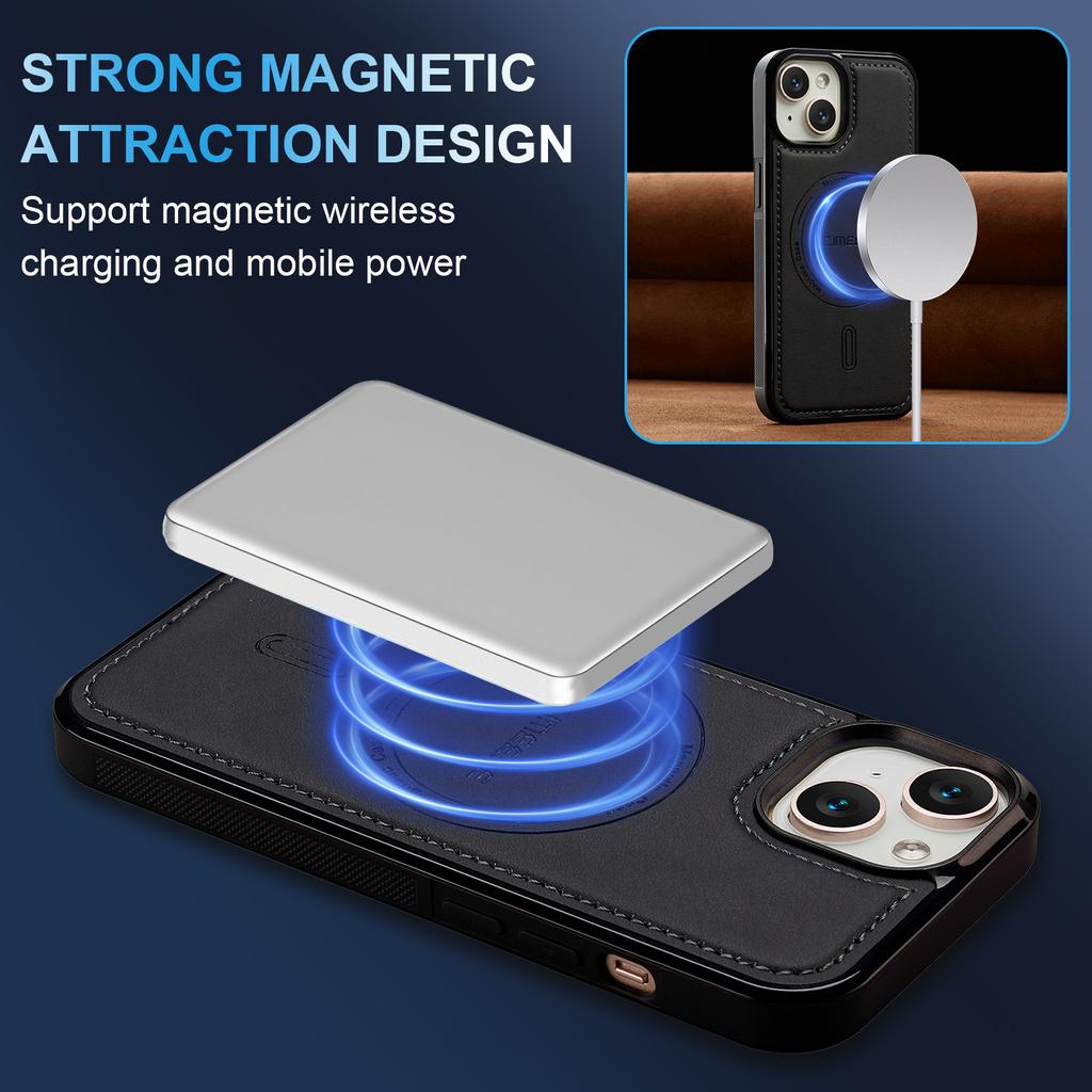 LC.IMEEKE L6 Do iPhone 13 mini/12 mini Etui Pokrowiec na Telefon z Powlekanej Skóry PU PC TPU Kompatybilny z MagSafe