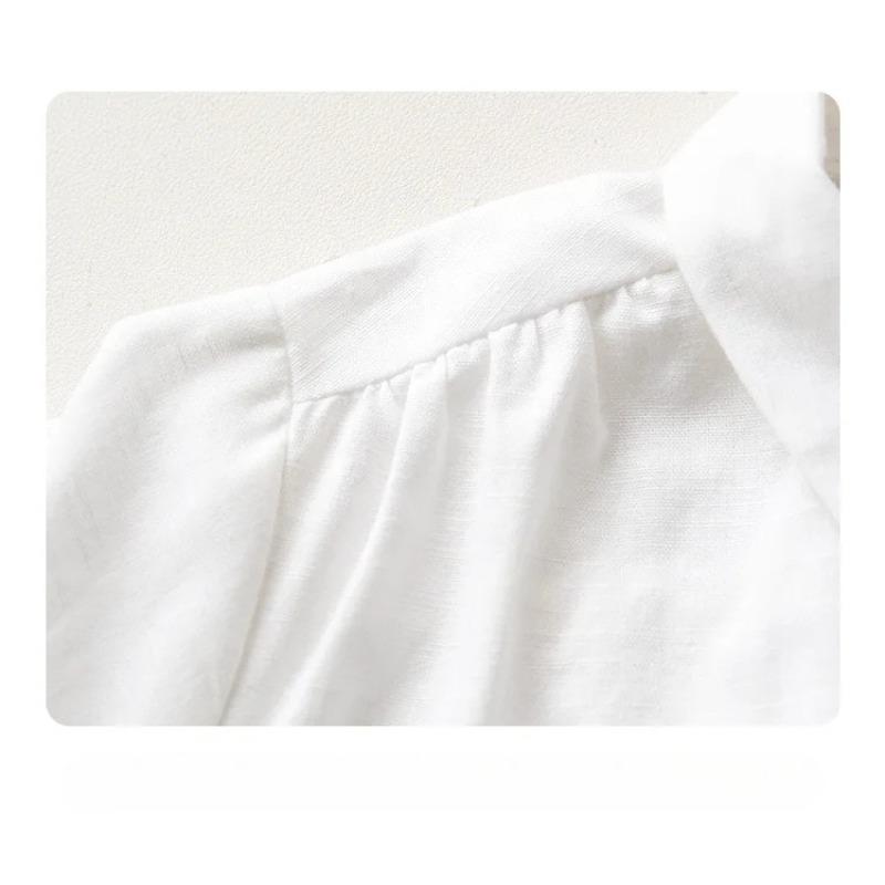 Boy's Buttons White Shirt Autumn Children Casual Lapel Collar Long-Sleeved Shirts Cardigan Girls Blouse