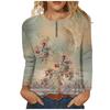 Women's 3D Printed Retro Floral Print T-shirt Fashion Long Sleeve Round Neck Regular Tops Holiday Weekend Spring Autumn