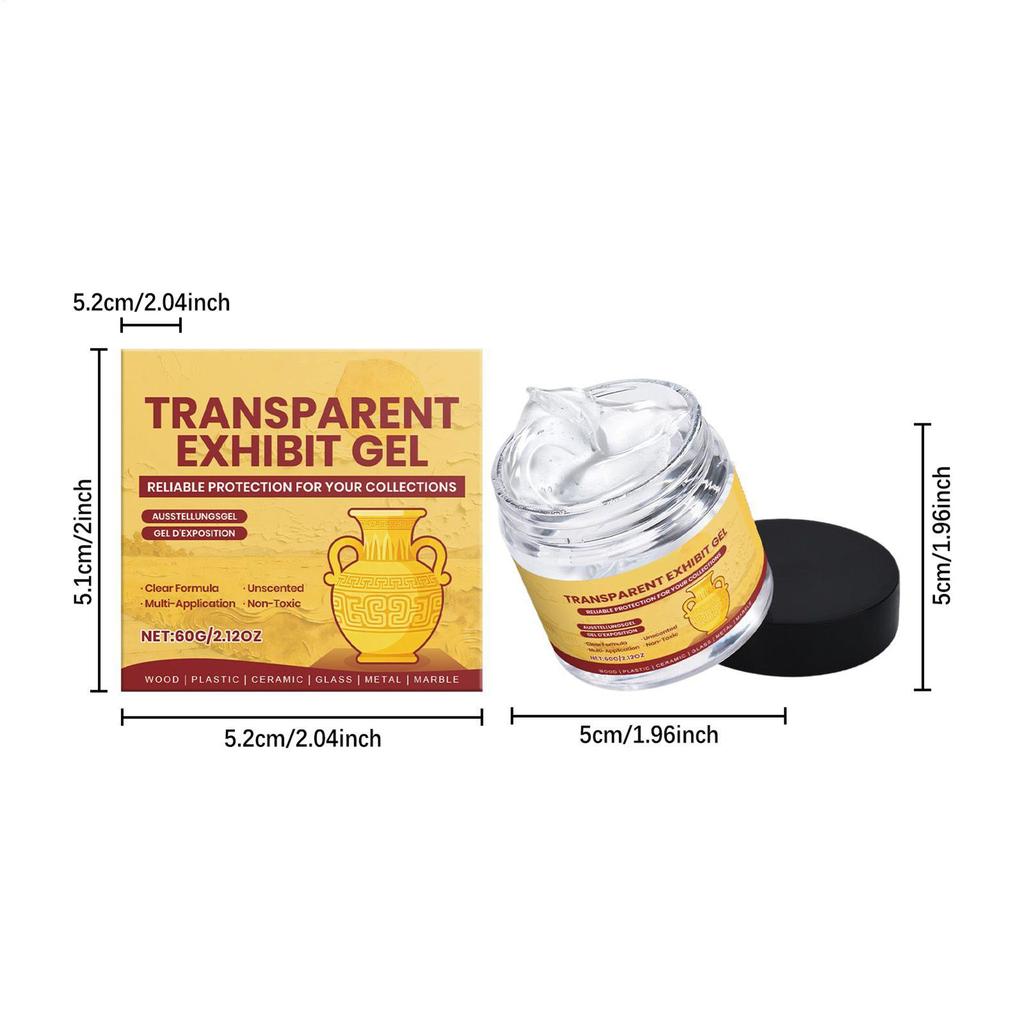60g Gel per Musei Trasparente Pasta per Musei Rimovibile Stucco Cera Rimovibile Riutilizzabile Senza Residui Adesivo Trasparente Stucco per Esposizioni Gel Trasparente