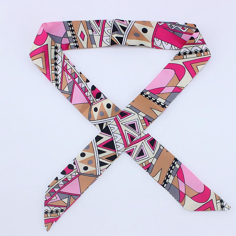 New Fashion Retro Pinrt Bag Luxury Designer Womens Silk Scarf Headwear Long Skinny Tie Scarves Ribbon Accessories Summer
