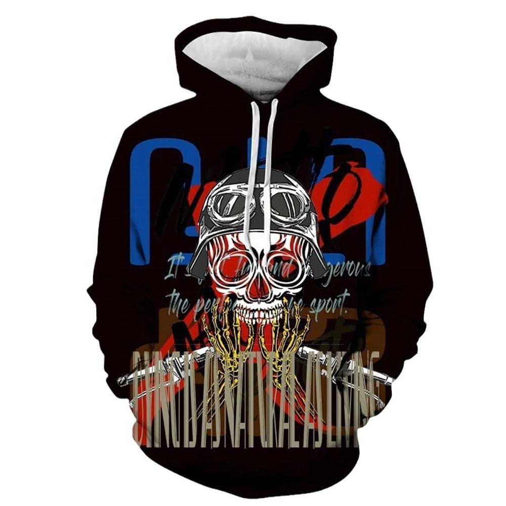 Halloween Cartoon Men Sweatshirt Graffiti Pattern Hooded Salt Animation Printed Loose Tide Top