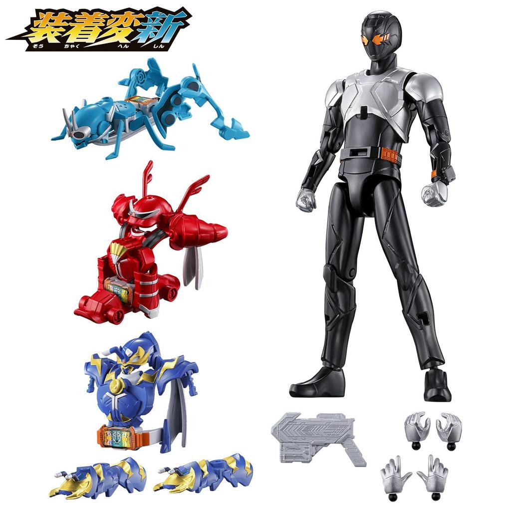 Kamen Rider Gotchard Transforming Figure Set - Steam Hopper, Upper Skateboard & Ant Wrestler